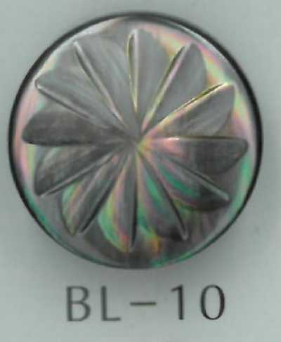 BL-10 Botón de nácar con vástago metálico y motivo floral