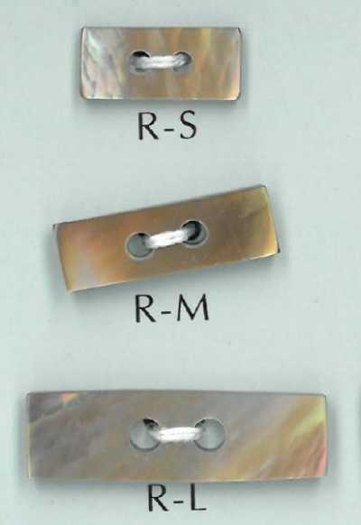 R Botón rectangular de concha de 2 agujeros