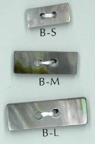 B Botón rectangular de concha de 2 agujeros