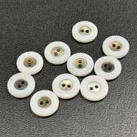 WB127 Botón De Concha De Agua Dulce De 2 Orificios Con Borde Sakamoto Saji Shoten Subfoto