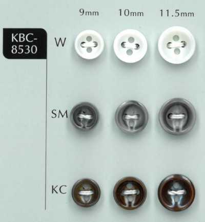 KBC-8530 Botón de concha cóncavo de 3 mm de grosor con 4 agujeros