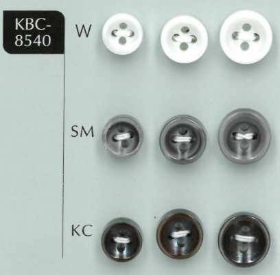 KBC-8540 Botón de concha de 4 orificios, 4 mm de grosor, con relieve