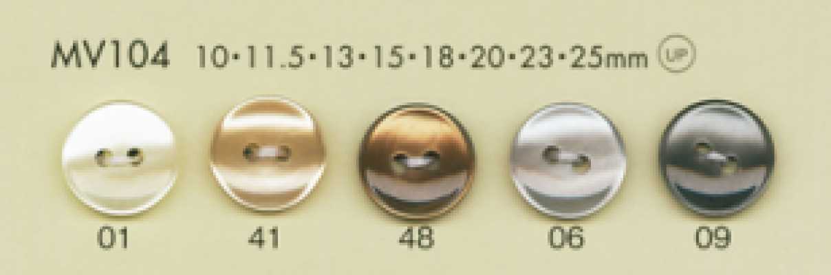 MV104 DAIYA BUTTONS Botón de poliéster de aspecto nácar, plano, de 2 agujeros