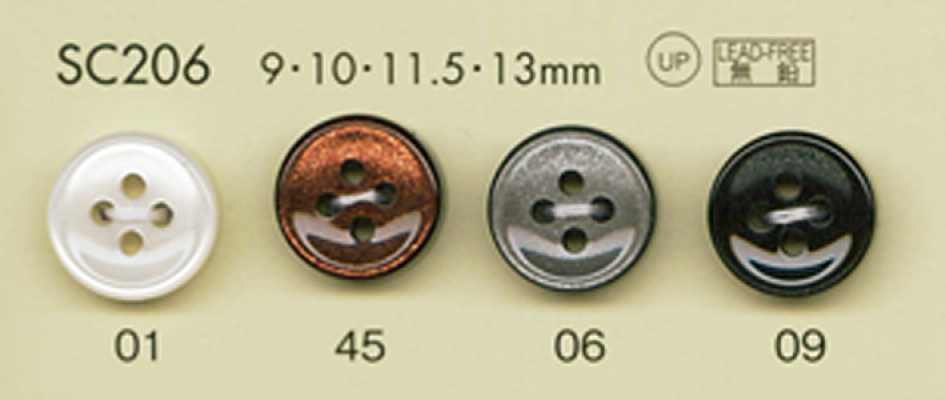 SC206 DAIYA BUTTONS Serie HYPER DURABLE resistente a impactos Botones de poliéster estilo concha