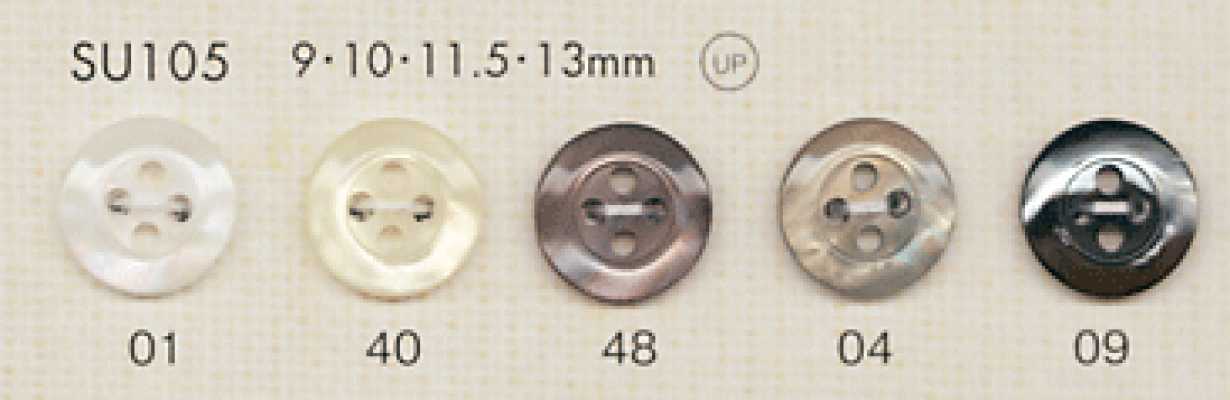 SU105 DAIYA BUTTONS Botón de poliéster con aspecto de nácar