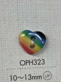 OPH323 BOTONES DAIYA Botón De Poliéster En Forma De Corazón (Arco Iris) DAIYA BUTTON Foto secundaria