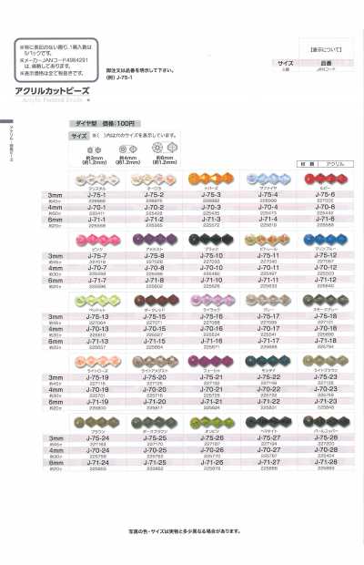 アクリルカットビーズ ダイヤ型 Abalorios facetados acrílicos, forma de diamante