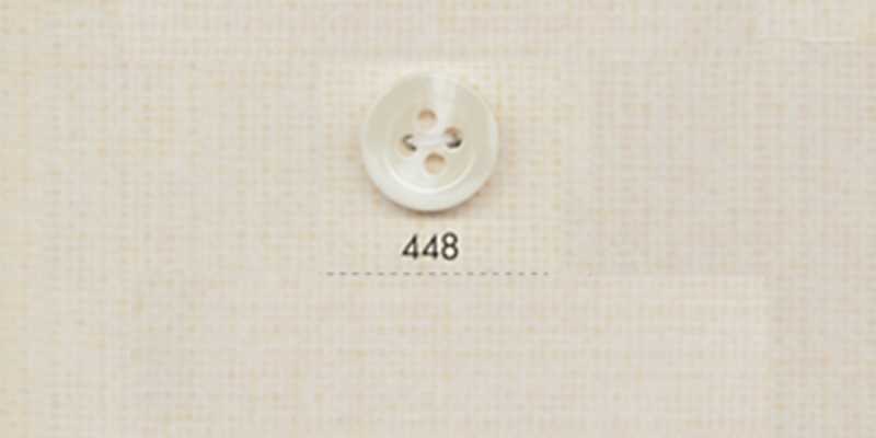 448 DAIYA BUTTONS Botón de poliéster estilo cuerno de búfalo de cuatro agujeros (blanco)