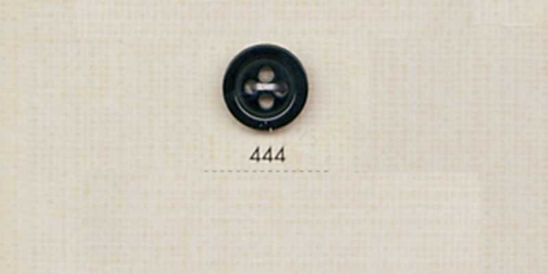 444 DAIYA BUTTONS Botón de poliéster estilo cuerno de búfalo de cuatro agujeros (negro)