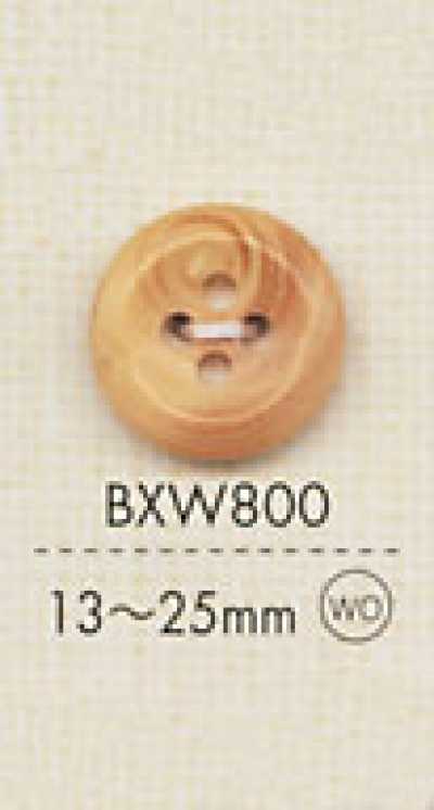BXW800 Botón de madera natural de cuatro agujeros