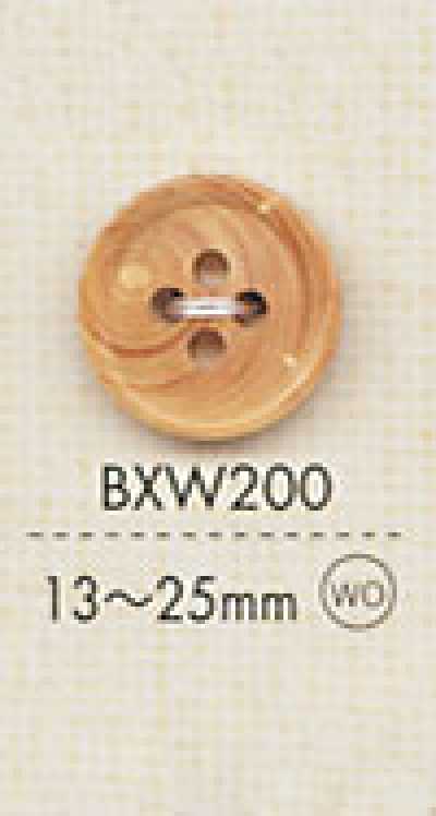 BXW200 Botón de madera natural de cuatro agujeros