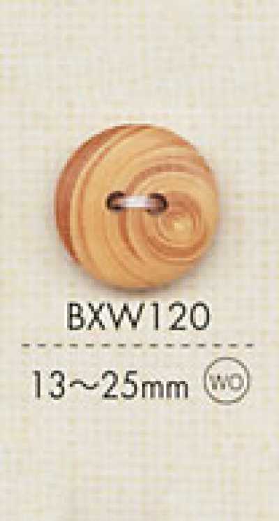 BXW120 Botón de madera natural de 2 agujeros