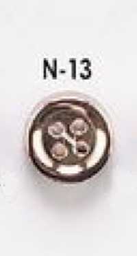 N-13 Botón De Metal De 4 Agujeros De Metal IRIS Foto secundaria