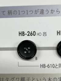 HB-260 Botón De 4 Orificios De Búfalo Pequeño De Material Natural IRIS Foto secundaria
