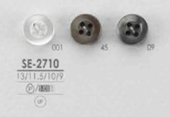 SE-2710 Botón simple de poliéster estilo concha de cuatro agujeros para camisas y blusas