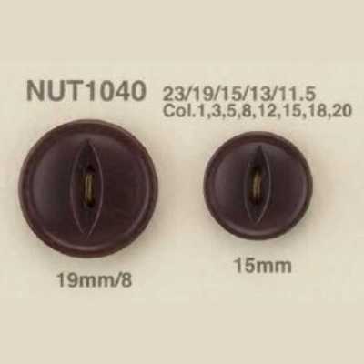 NUT-1040 Botón de 2 agujeros de ojo de gato de material natural de nuez
