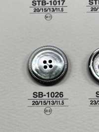 SB-1026 Frente De 4 Orificios De Concha De Nácar, Botones Brillantes[Botón] IRIS Foto secundaria