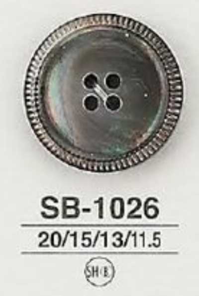 SB-1026 Botón brillante de 4 agujeros hecho de concha de nácar negra