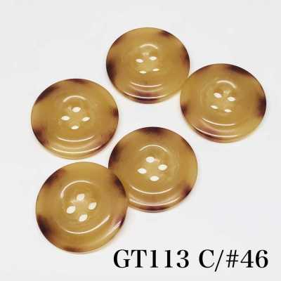GT113 Botón de poliéster con aspecto de cuerno de búfalo