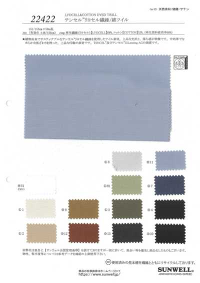 22422 Fibra de lyocell Tencel™/sarga de algodón