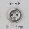 SHV8 Botón de nácar con borde de 4 agujeros