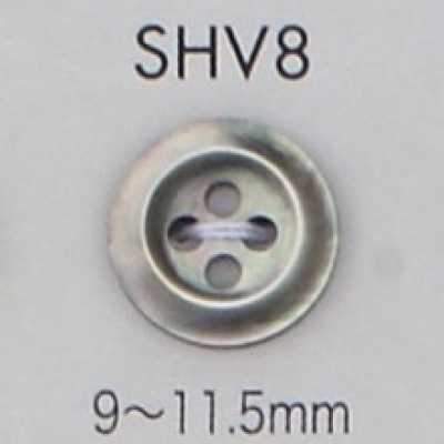 SHV8 Botón de nácar con borde de 4 agujeros