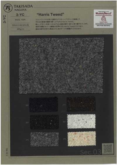 3-YC HARRIS Harris Tweed sarga jaspeada