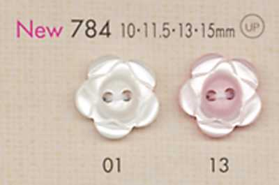 784 DAIYA BUTTONS Botón de poliéster con forma de flor de dos agujeros