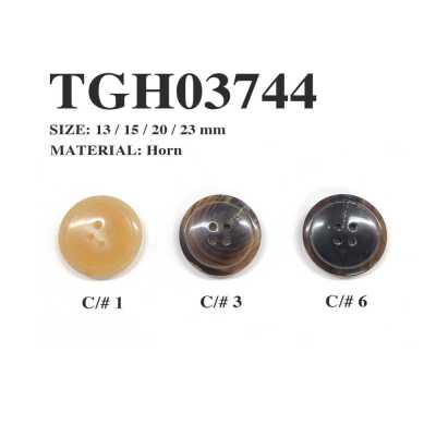 TGH03744 Botón original de cuerno de búfalo auténtico de 4 agujeros
