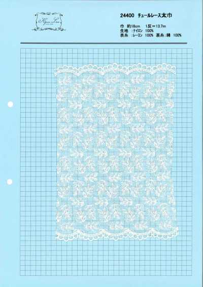 24400 Encaje ancho de tul floral