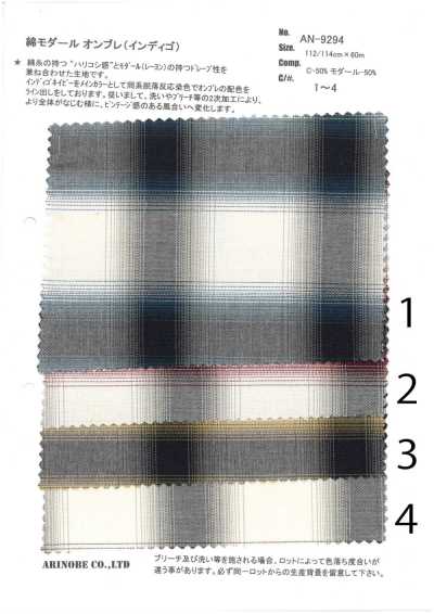 AN-9294 Índigo algodón modal ombré