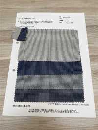 AN-9220 Cheque De Guingán Jaspeado Retorcido índigo[Fabrica Textil] ARINOBE CO., LTD. Foto secundaria