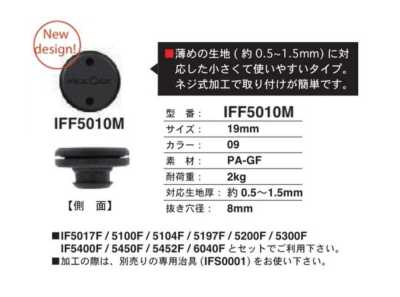 IFF5010M Botón de presión fácil de colocar de 19 mm