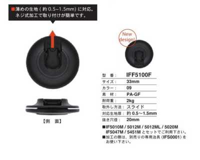 IFF5100F Botón de presión deslizante de 33 mm