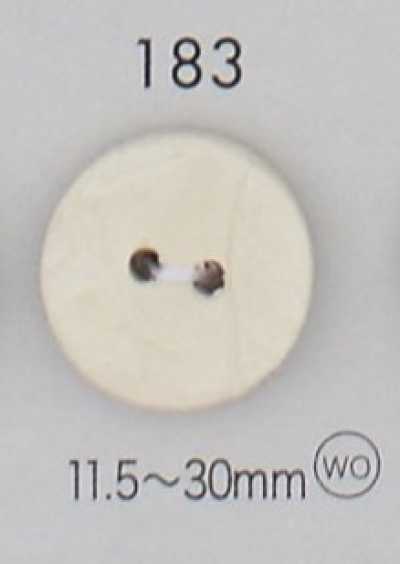 183 Botón de madera natural de dos agujeros