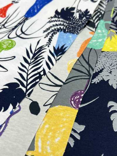 60/1 Gas Fired Mercerized Cotton Circular Interlock Knitting Floral