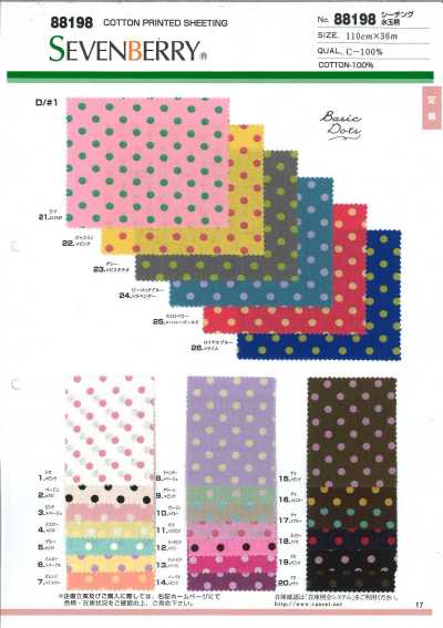 88198 SEVENBERRY® tela cruda con estampado de lunares