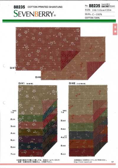 88235 SEVENBERRY® Shantung con estampado japonés (impresión a doble cara)