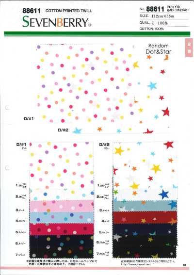 88611 SEVENBERRY® Sarga 20S con lunares y estrellas multicolor de largos variables