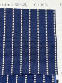 PMM2280-dotstripe Raya De Punto Con Estampado De Descarga De Cambray[Fabrica Textil] Textil Yoshiwa Foto secundaria