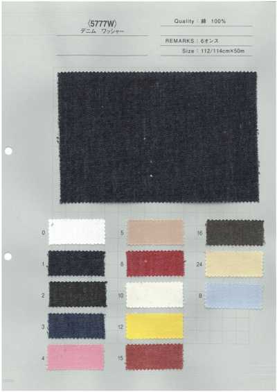 5777W Amplia gama de colores Acabado lavado denim color 5 oz
