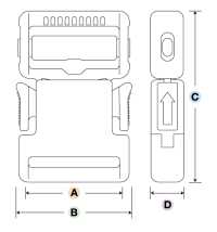 LB-S Hebilla YKK LB- Tipo De Liberación Lateral De Rosca 20 Mm ~ 50 Mm[Hebillas Y Anillo] YKK Subfoto
