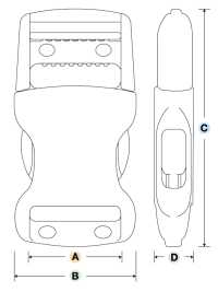 LB-R Hebilla YKK LB-R Tipo De Liberación Lateral[Hebillas Y Anillo] YKK Subfoto