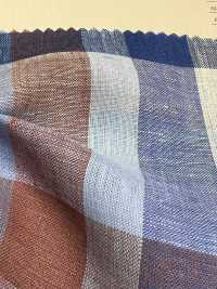 A-7067 Lino 100% Cuadros[Fabrica Textil] ARINOBE CO., LTD. Foto secundaria