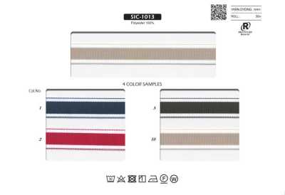 SIC-1013 Cinta grosgrain a rayas de poliéster reciclado