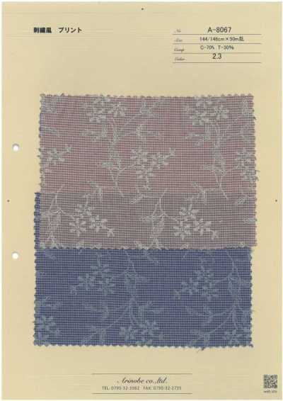 A-8067 Estampado estilo bordado