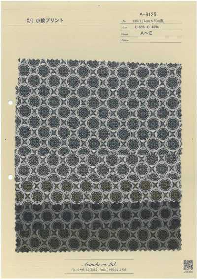 A-8125 Estampado Komon de algodón/lino