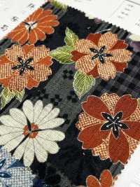 83057 Tela De Hilo Desigual Manyofu Kasuri Con Flores De Cerezo[Fabrica Textil] VANCET Foto secundaria