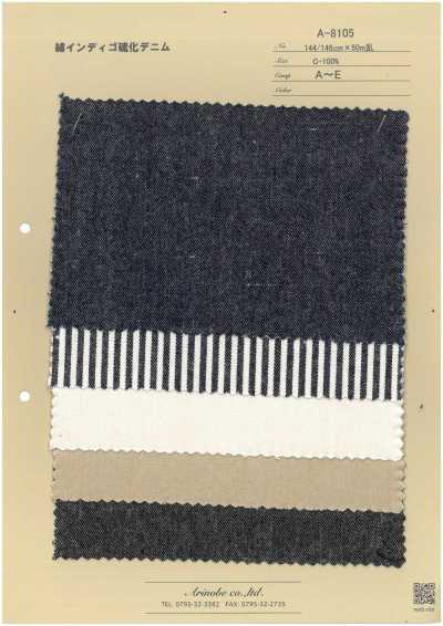A-8105 Denim de algodón teñido con índigo y azufre