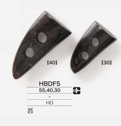 HBDF5 Botón de alamar de cuerno de búfalo auténtico